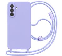 Coque pour Samsung Galaxy A56 en Silicone avec Cordon Tour de Cou Lavande