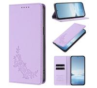 Coque pour Samsung Galaxy A57, Étui à Rabat en Cuir Portefeuille RFID Bloquant, Magnétique avec Fentes pour Cartes et Fonction Support, Housse de Protection, Light Purple