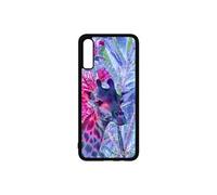 Coque pour Samsung Galaxy A70 silicone girafe dessin gel fleurs bleu tache design etui animal antichoc savane afrique mobile unique