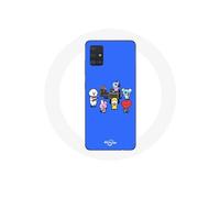 Coque pour Samsung Galaxy A71 BTS BT21 Tata Chimmy Cooky Rj Koya Shooky Et Mang Jouent De la musique Fond Bleu
