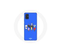 Coque pour Samsung Galaxy A71 BTS BT21 Tata Chimmy Cooky Rj Koya Shooky Et Mang Jouent De la musique Fond Bleu