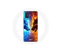 Coque pour Samsung Galaxy A71 Loup de Glace et de feu