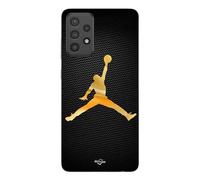 Coque Pour Samsung Galaxy A72 Jordan Logo 23 Nike Basketball Couleur Dorée Maniacase