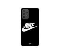 Coque Pour Samsung Galaxy A73 Nike logo blanc front noir