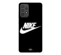 Coque Pour Samsung Galaxy A73 Nike Logo Blanc Front Noir Maniacase