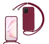 Coque pour Samsung Galaxy A81/M60S/Note 10 Lite avec Cordon de Collier, Coque avec Cordon Étui Silicone TPU Housse, Collier RéglableTéléphone Portable Lanyard Case Samsung A81/Note 10 Lite,Rouge