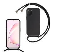 Coque pour Samsung Galaxy A81/M60S/Note 10 Lite avec Cordon de Collier, Coque avec Cordon Étui Silicone TPU Housse, Collier RéglableTéléphone Portable Lanyard Case Samsung A81/Note 10 Lite,Noir