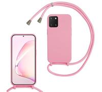 Coque pour Samsung Galaxy A81/M60S/Note 10 Lite avec Cordon de Collier, Coque avec Cordon Étui Silicone TPU Housse, Collier RéglableTéléphone Portable Lanyard Case Samsung A81/Note 10 Lite,Pink