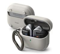 Coque pour Samsung Galaxy Buds 3 / 3 Pro, Texture Antidérapante, Trou Mousqueton Protection Case Onyx Magnétique RINGKE Gris Chaud