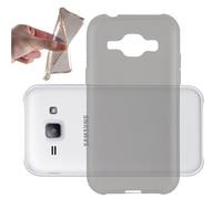 cadorabo Coque pour Samsung Galaxy J1 2015 en Noir Transparent - Housse Protection Souple en Silicone TPU avec Anti-Choc et Anti-Rayures - Ultra Slim Fin Gel Case Cover Bumper