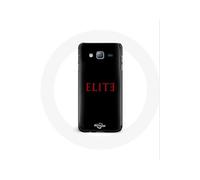 Coque pour Samsung Galaxy j3 2016 Elite Saison 5 Logo Rouge Fond Noir