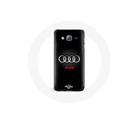 Coque pour samsung galaxy J3 Audi Logo Métal fond noir