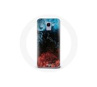 Coque pour Samsung Galaxy J6 2018 fond de texture abstraite rouge noir bleu