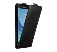 cadorabo Coque pour Samsung Galaxy J7 2017 en Noir Nuit - Housse Protection en Style Flip avec Fermoire Magnétique - Etui Poche Folio Case Cover