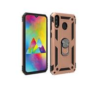 Coque pour Samsung Galaxy M20 Bi matière Rigide et souple Bague Support Rose champagne