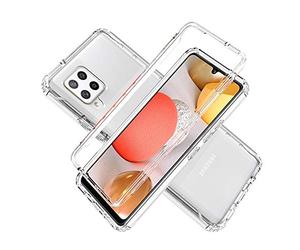 Coque pour Samsung Galaxy M22 - Coque complète Anti-Shock [360°] Full Body Protection [Silicone TPU Front] et [Hard PC Back] pour Samsung Galaxy M32 4G / M22 / A22 4G - Cover Double [Transparente]