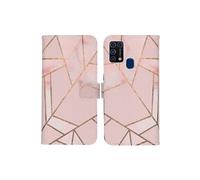 Coque pour Samsung Galaxy M31 Similicuir Graphique rose