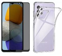 Coque pour Samsung Galaxy M35 5G + Verre trempé Anti Espion - Etui Housse Transparent Souple Anti Espion Privé Verre Trempé