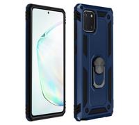 Coque pour Samsung Galaxy Note 10 Lite Antichoc Bi-matière Bague Support Bleu nuit