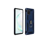 Coque pour Samsung Galaxy Note 10 Lite Antichoc Bi-matière Bague Support Bleu Nuit