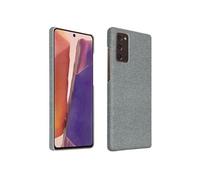 Coque pour Samsung Galaxy Note 20 Rigide Finition Tissu Anti-traces Lavable Argent