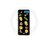 Coque pour Samsung Galaxy S10 Les Simpson autocollants fond noir
