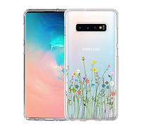 Coque pour Samsung Galaxy S10, Unov, transparente avec design en TPU souple, absorption des chocs, motif gaufré fin Coque arrière de protection pour Galaxy S10 Galaxy S10 Flower Bouquet