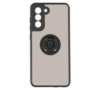Coque pour Samsung Galaxy S21 FE Bimatière Bague Métallique Support noir