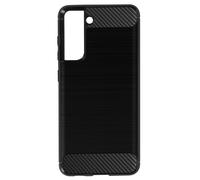 Coque pour Samsung Galaxy S21 FE Renforcée Souple Carbone Effet Brossé Noir