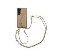 Selencia Coque de télephone Sera avec cordon et porte-cartes enveloppe pour Samsung Galaxy S21 FE - Taupe