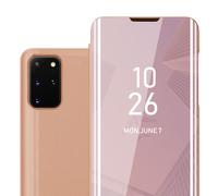 cadorabo Coque Compatible avec Samsung Galaxy S20 Plus en KUNZIT Rose - Miroir Clear View - Pochette de Protection avec Fonction de Support Protection à 360 Degrés Style Livre Ultra Slim Case