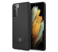Coque Pour Samsung Galaxy S21 Plus Mercedes Hardcase En Cuir Véritable Noir