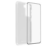 Coque pour Samsung Galaxy S21 Plus Souple et Film Écran Verre Trempé 4smarts Noir