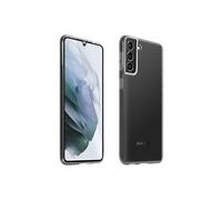 Coque pour Samsung Galaxy S21 Plus Souple et Film Verre Trempé Dureté 9H Transparent Noir