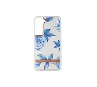 Coque pour Samsung Galaxy S22 Dos Rigide Contour Souple Design Fleurs Bleues