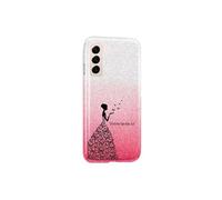 Coque pour Samsung Galaxy S22 paillette rose degradee motif fee et papillon