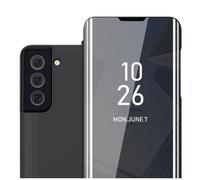 Coque pour Samsung Galaxy S22 PLUS en TOURMALINE NOIR Clear View Housse de protection Étui de protection miroir avec fonction de support Protection à 360 degrés