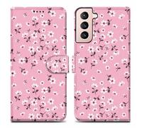 Coque pour Samsung Galaxy S22 PLUS Design Pluie de Fleurs No. 6 Housse de protection Étui avec fermeture magnétique, fonction de support et compartiment pour carte
