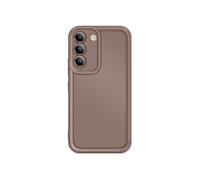 Coque pour Samsung Galaxy S22 Silicone Soft Touch Bordures Surélevées Marron