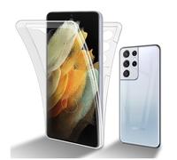Coque pour Samsung Galaxy S22 ULTRA en TRANSPARENT 360° Full Body Housse de protection Étui Protection frontale et dorsale, protection intégrale avec protection d'écran