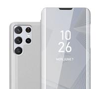 Cadorabo Housse pour Samsung Galaxy S22 ULTRA en argent Cover Backcover Housse Book Case Booklet