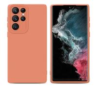 cadorabo Housse Compatible avec Samsung Galaxy S22 Ultra en Fluid Orange Clair - Étui de Protection en Silicone TPU Flexible