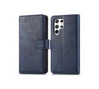 Coque pour Samsung Galaxy S22 Ultra Similicuir Bleu foncé