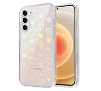 Coque pour Samsung Galaxy S23, coque de téléphone transparente avec motif cœur holographique à paillettes pour filles et femmes, protection anti-jaunissement - cadre en silicone souple pour Samsung