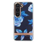 Coque pour Samsung Galaxy S23 Dos Rigide Contour Souple Design Fleurs Bleues