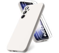 Coque Pour Samsung Galaxy S23 Fe + 2 Vitres En Verre Trempé ¿ Housse Tpu En Silicone Liquide Souple, Antichoc, Anti¿Empreintes Et Antidérapante
