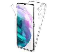 Coque pour Samsung Galaxy S23 FE 5G - housse etui silicone gel fine 360 integrale (avant et arriere) + film ecran - TRANSPARENT -