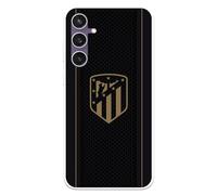 Coque pour Samsung Galaxy S23 FE de l'Atletico Madrid Escudo Doré fond noir tansparente pour protéger votre téléphone portable Coque en silicone souple avec licence officielle athlétique de Madrid