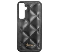 CG MOBILE Guess Coque de protection avec logo en métal matelassé pour Samsung Galaxy S23 FE (noir)