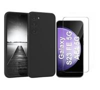 Coque Pour Samsung Galaxy S23 FE Silicone Noir + Verre Trempe